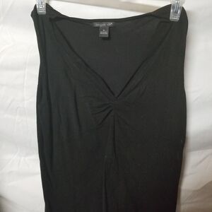 august silk Black Twist-Front V-Neck Tank Top